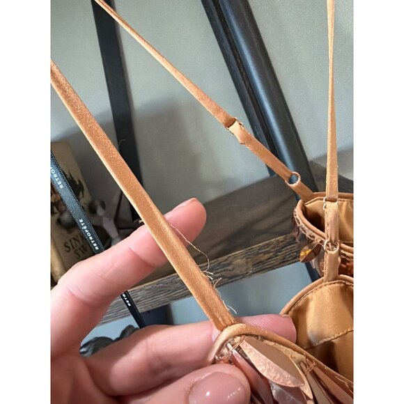 retrofete Miko Cut Out Sequin Maxi Dress Bronze & Gold Womens Size Small - Picture 7 of 11